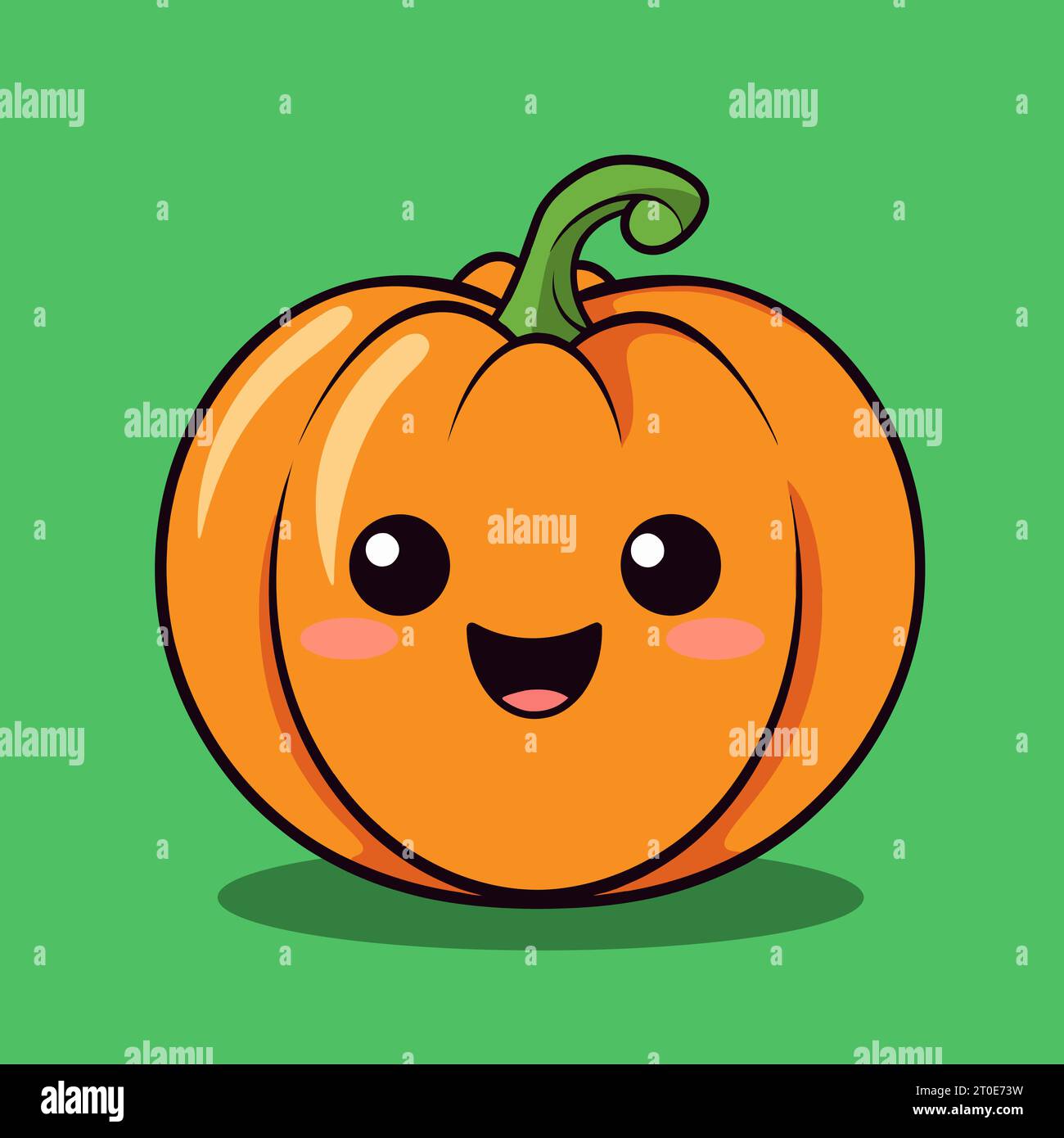 Kawaii Pumpkin Clipart - adorable Illustration Halloween Illustration de Vecteur