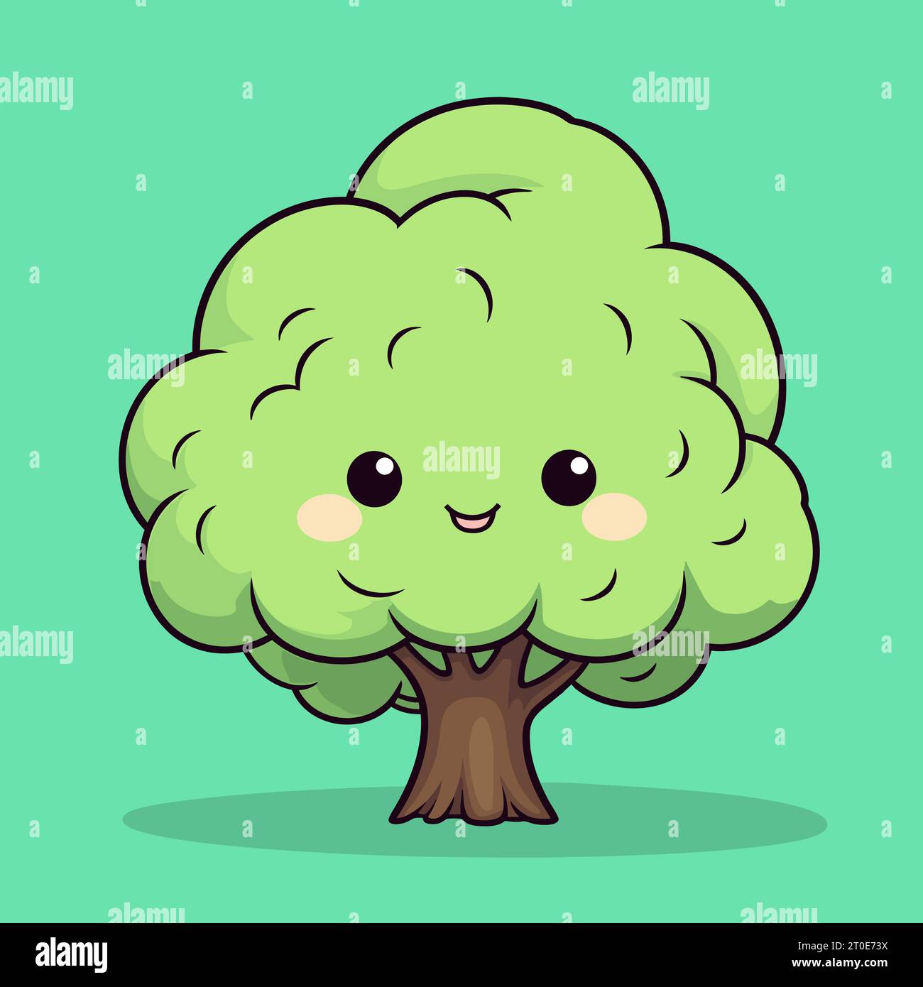 Charmant Kawaii Tree Clipart - adorable illustration de la nature Illustration de Vecteur