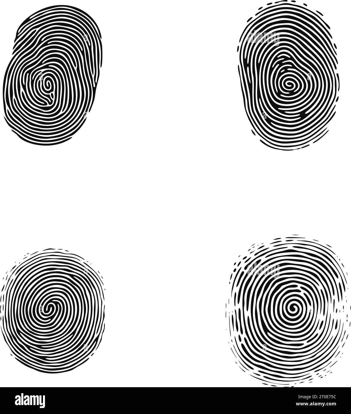 Vector Fingerempreintes jeu d'impressions simples et propres Illustration de Vecteur