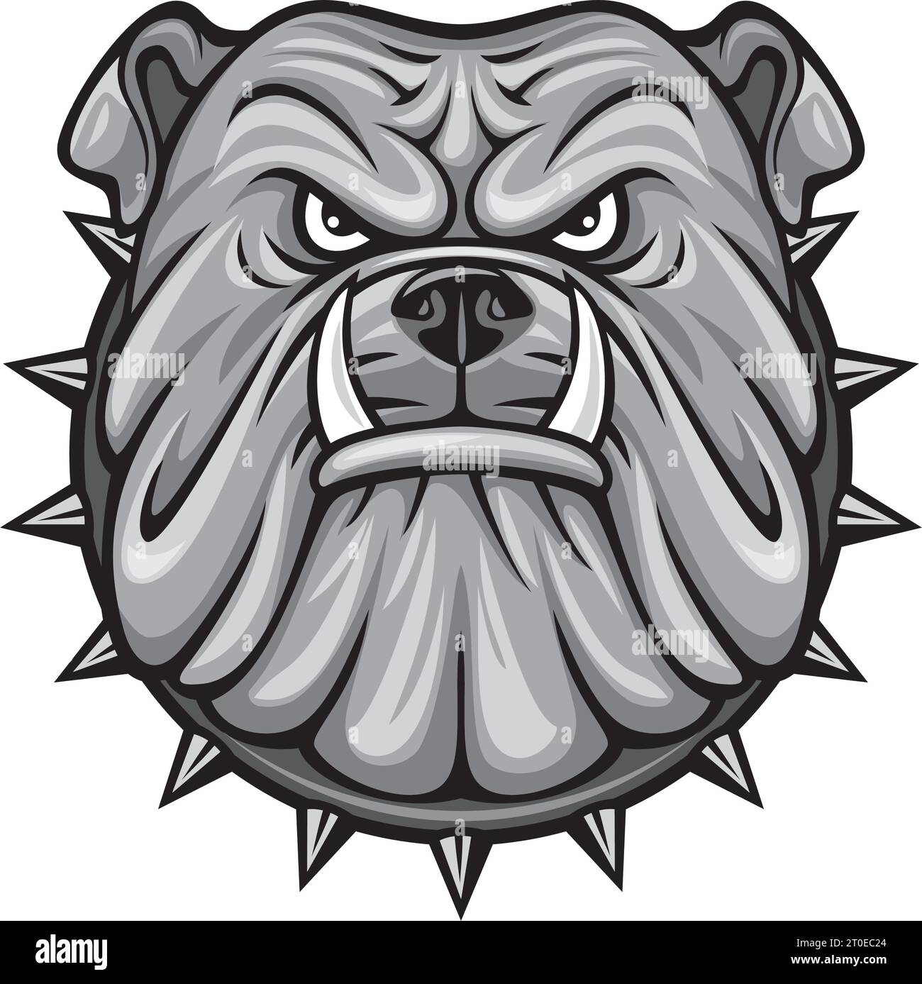 Couleur du visage de Bulldog en colère. Illustration vectorielle. Illustration de Vecteur