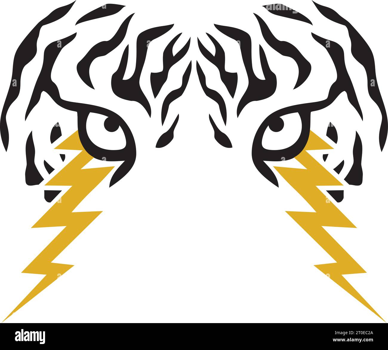 Yeux de tigre avec Lightning Bolts Color. Illustration vectorielle. Illustration de Vecteur