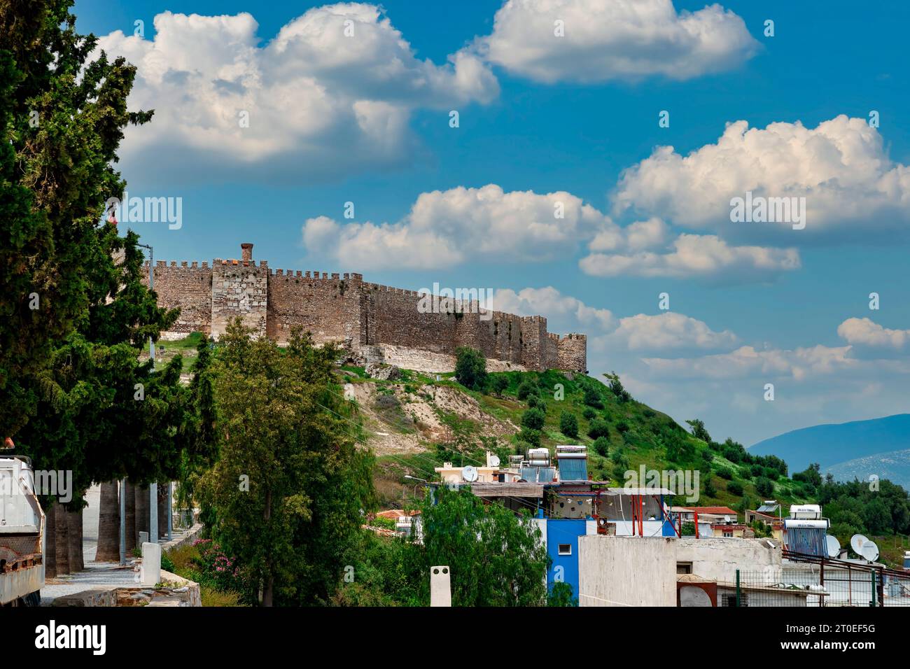 Vue de Citadelle et de la ville antique de Selcuk, Izmir, Turquie Banque D'Images