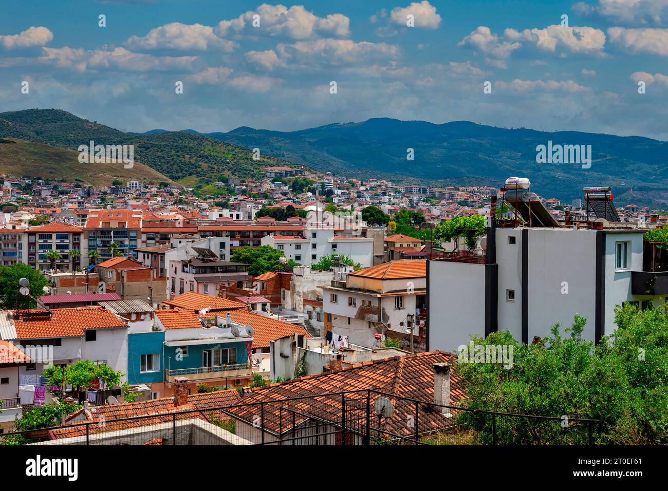 Vue de Citadelle et de la ville antique de Selcuk, Izmir, Turquie Banque D'Images