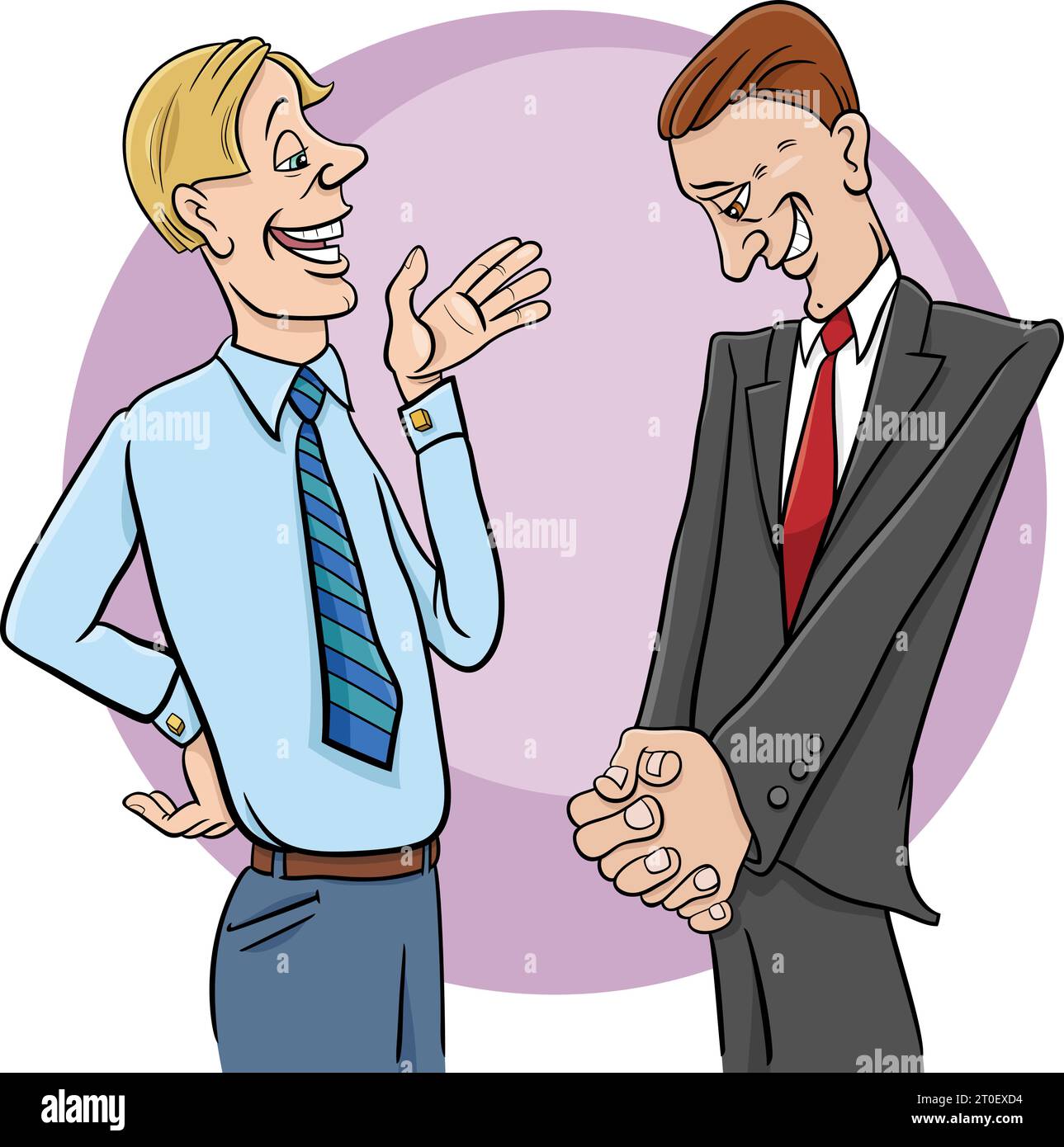 Illustration de dessin animé de deux avocats ou hommes d'affaires discutant ou négociant Illustration de Vecteur
