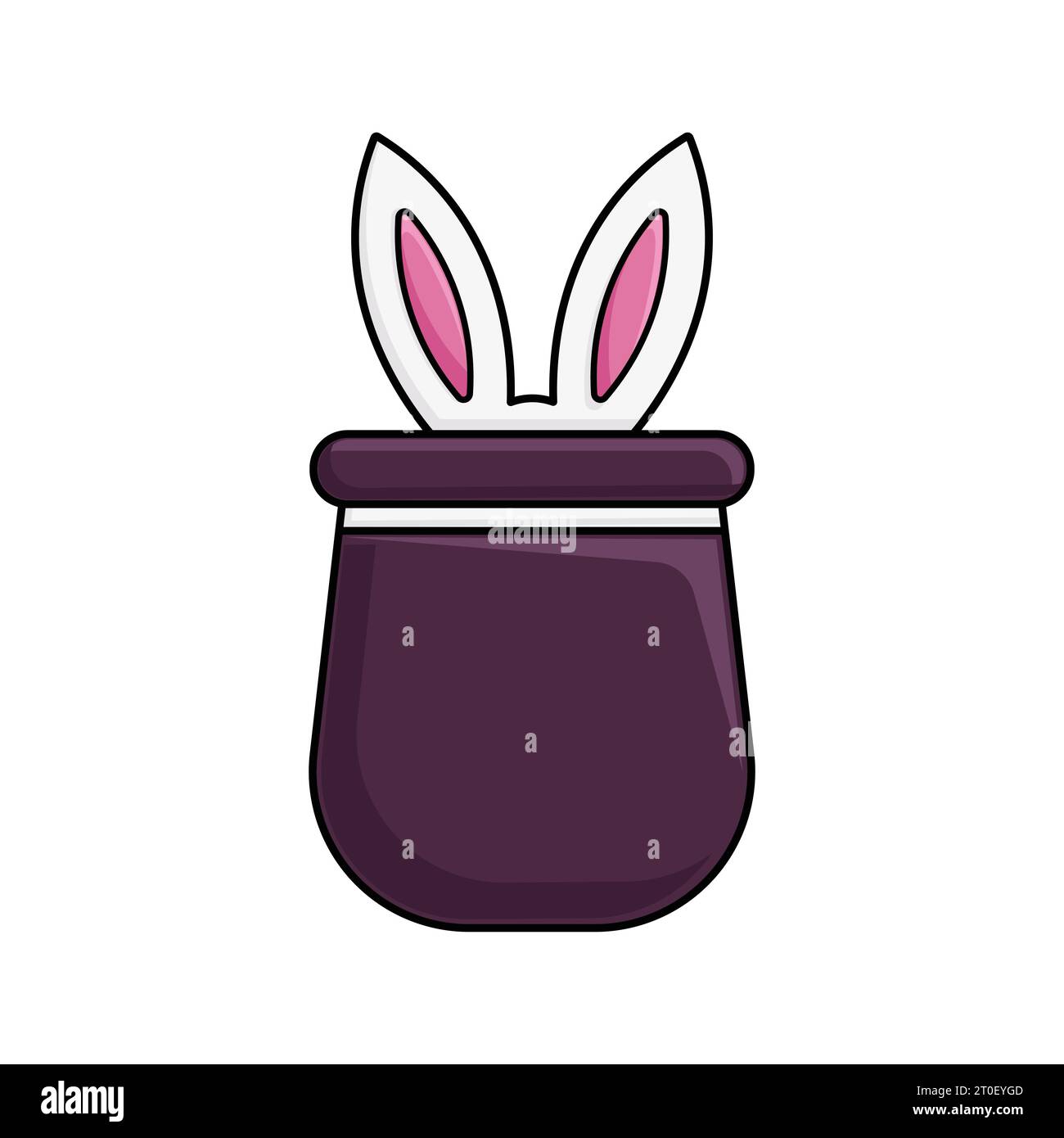 Lapin à l'intérieur du chapeau magique ou de la pochette. Illustration vectorielle pour cirque et concept de performance artistique Illustration de Vecteur