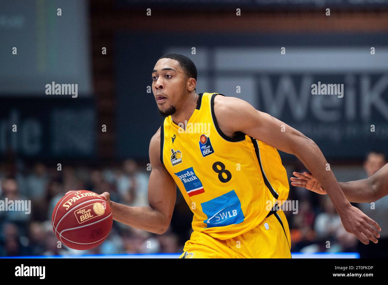 Jaren Lewis (MHP Riesen Ludwigsburg, #08) Am ball, GER, Wuerzburg baskets vs MHP Riesen Ludwigsburg, easycredit Basketball Bundesliga, 2. Spieltag, saison 2023/2024, 06.10.2023 photo : Eibner-Pressefoto/Michael Memmler Banque D'Images