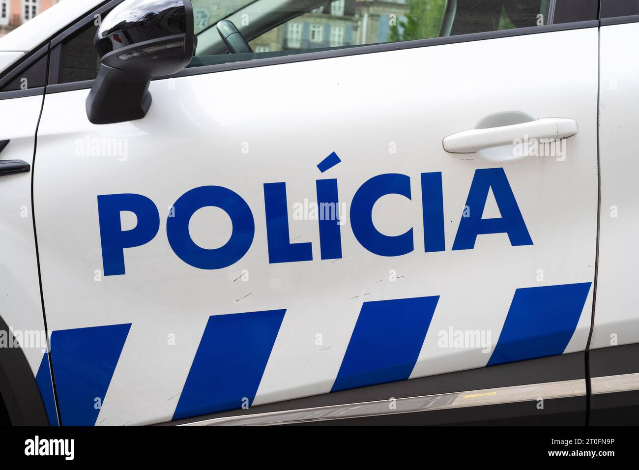 Policia - voiture de police portugaise, Porto, Portugal Banque D'Images