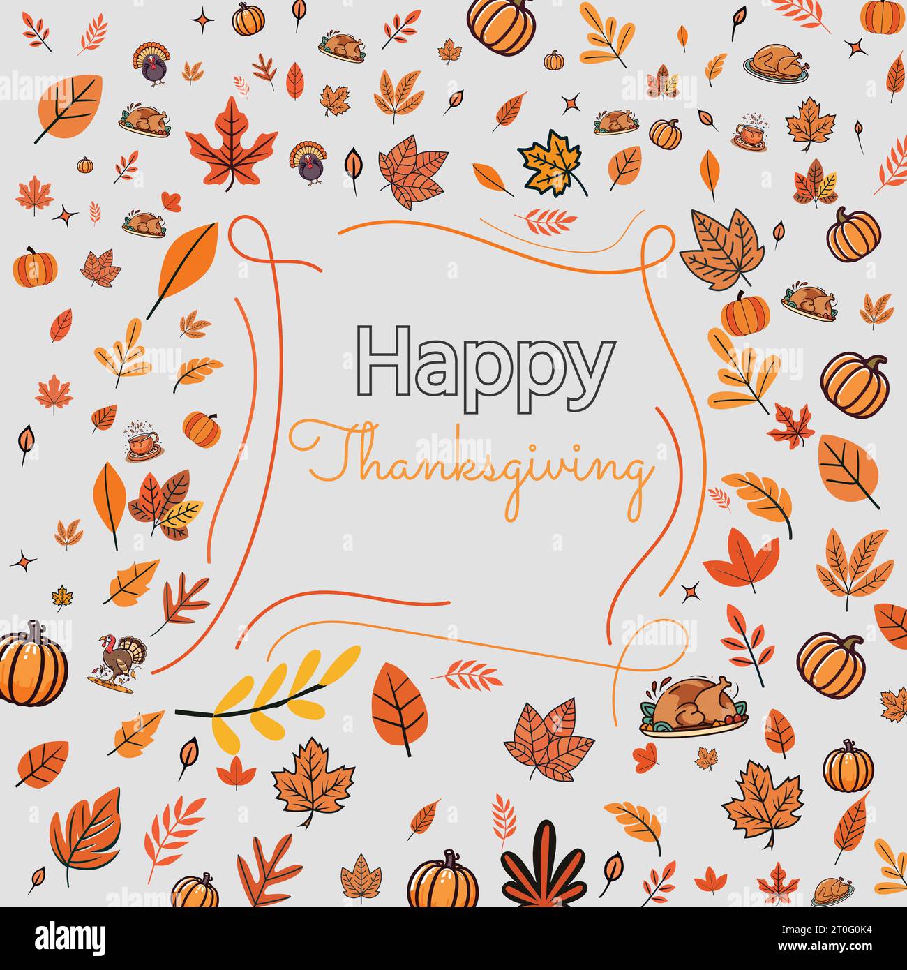 Conception de poteau carré de Thanksgiving, Vector Thanksgiving Pattern Design Illustration de Vecteur
