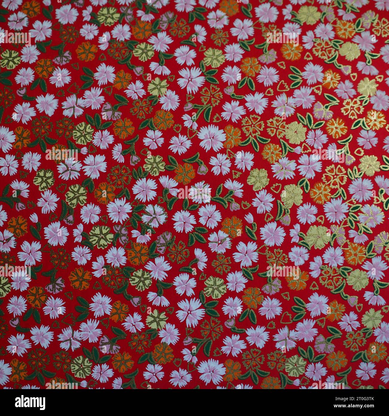 Motifs japonais traditionnels avec thème floral Banque D'Images