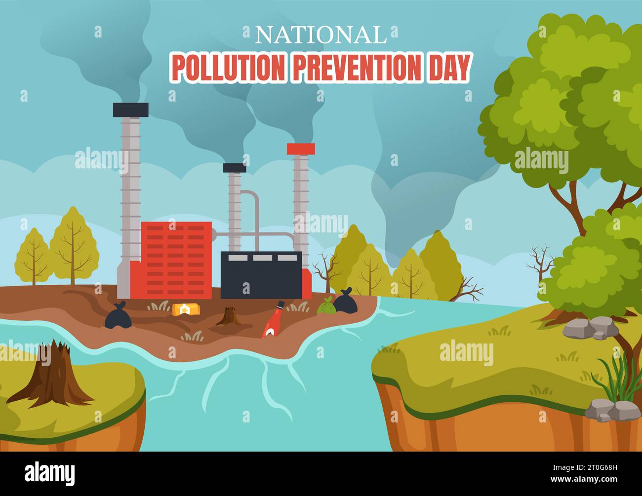 Journée nationale de prévention de la pollution Illustration ...