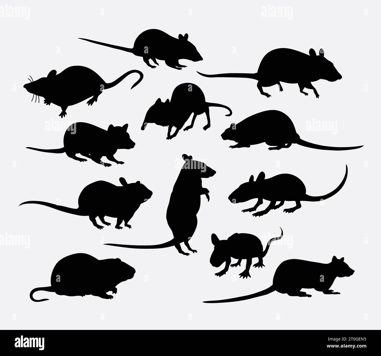 souris et rat petite silhouette animale Illustration de Vecteur