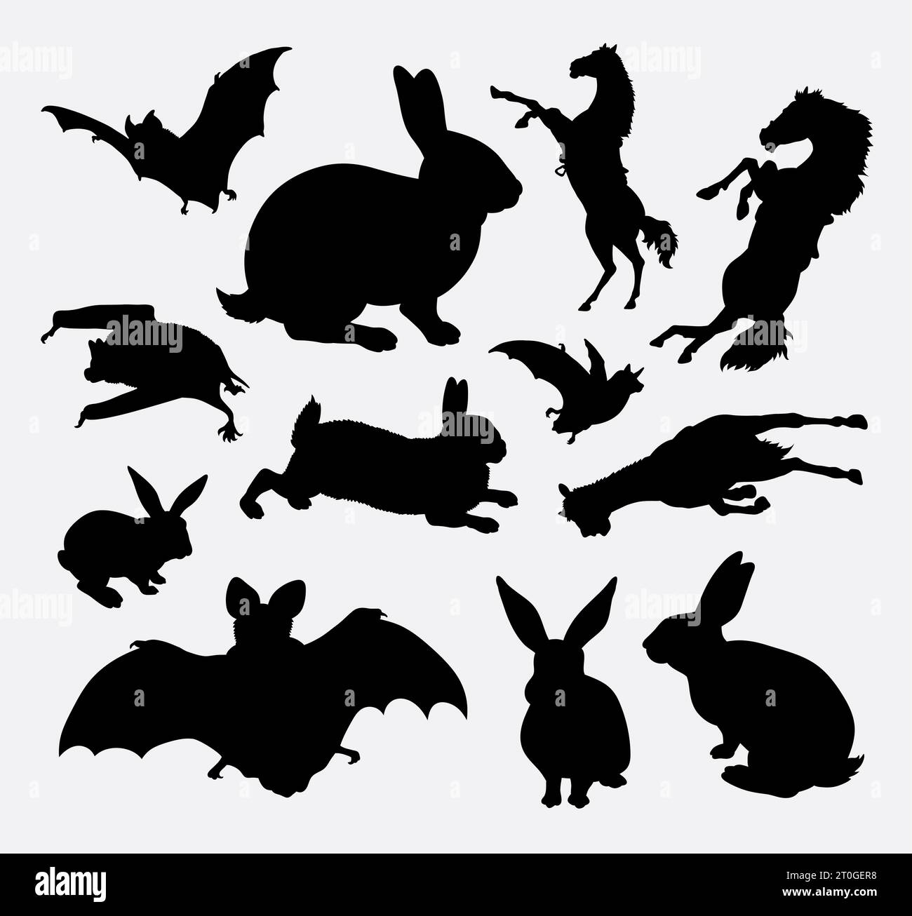 silhouette de pose d'animal mammifère Illustration de Vecteur