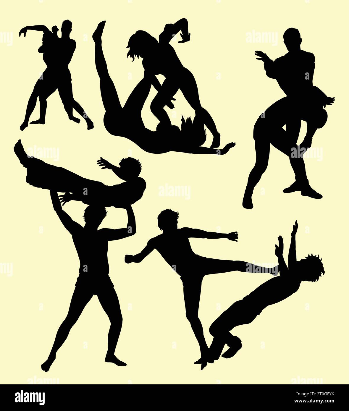 silhouette de sport de championnat de combat Illustration de Vecteur
