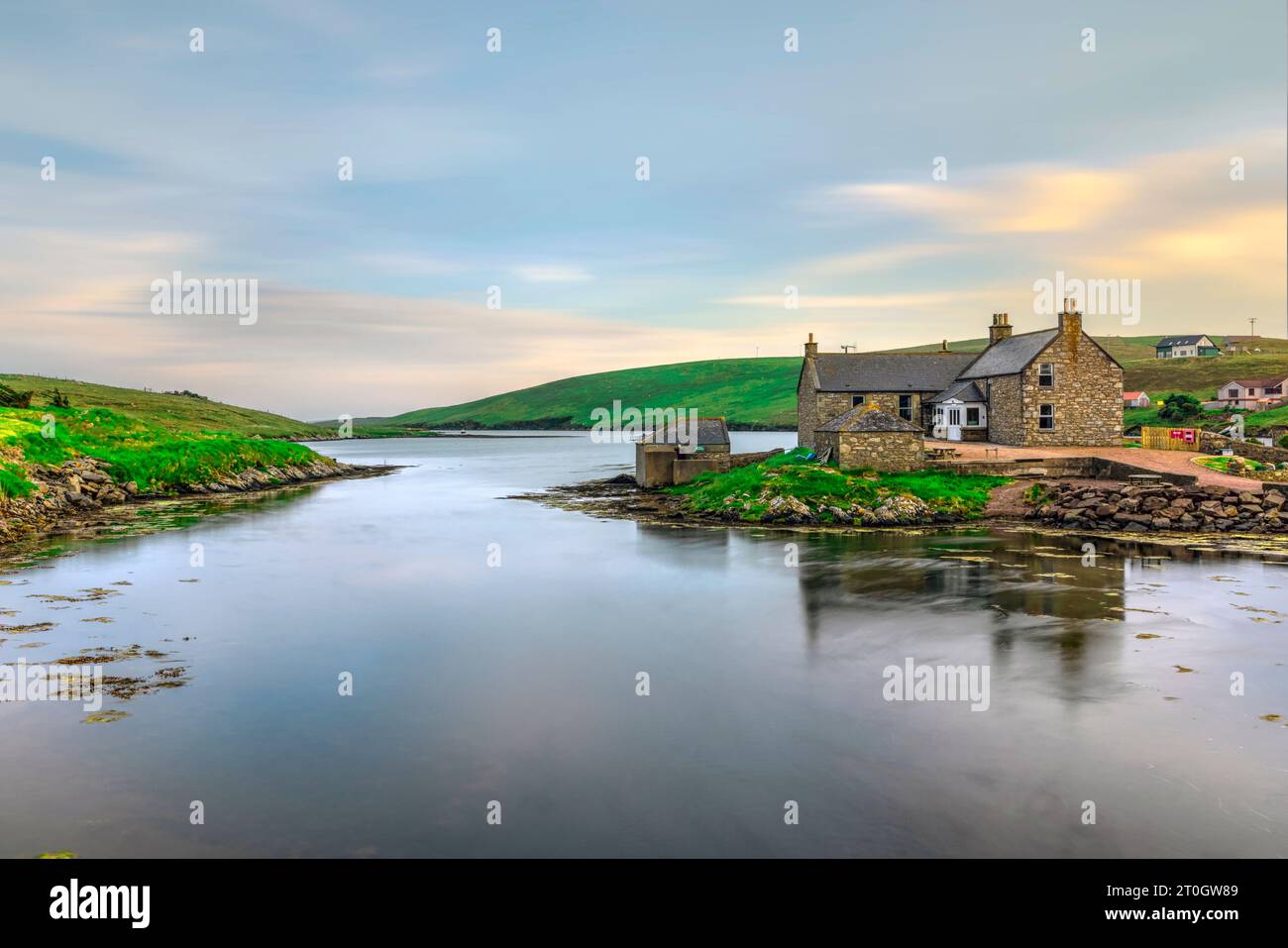 Le centre de plein air à Bridge End, îles Shetland. Banque D'Images