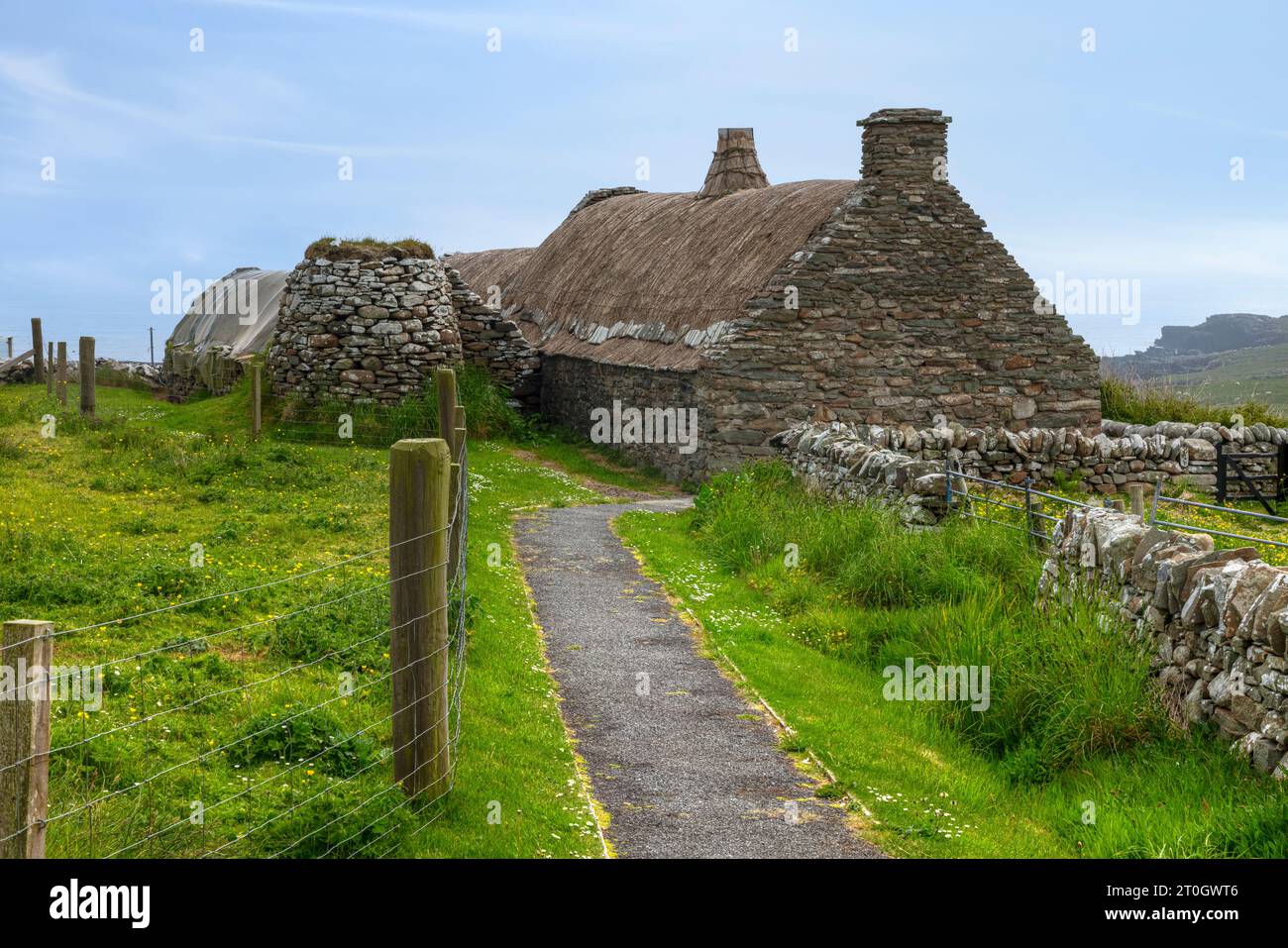 Le Shetland Croft Museum raconte comment les Shetland vivaient et travaillaient dans le passé. Banque D'Images