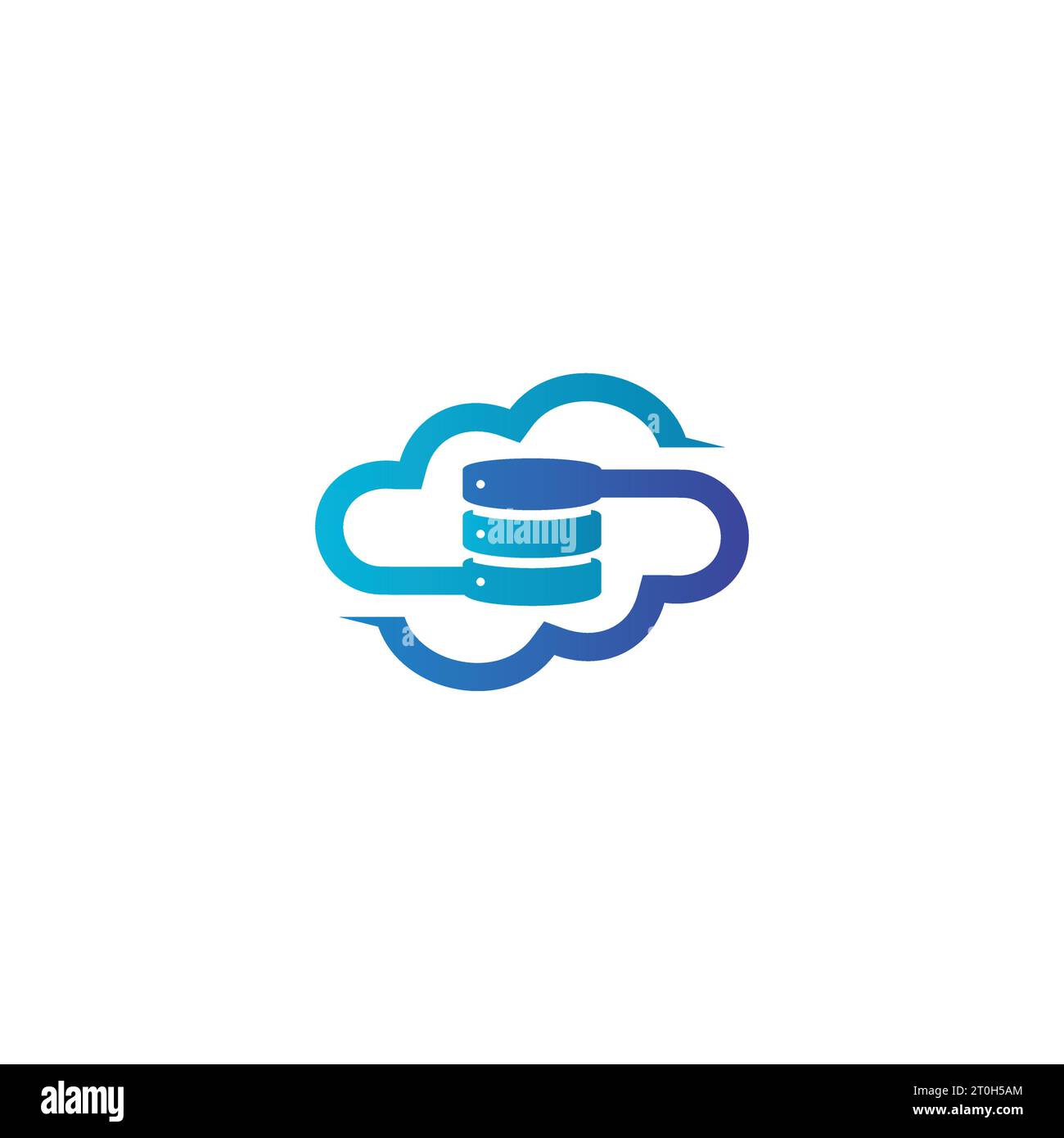 Conception du logo Cloud Data, icône de vecteur de données Cloud. Technologie de données dans le cloud Illustration de Vecteur