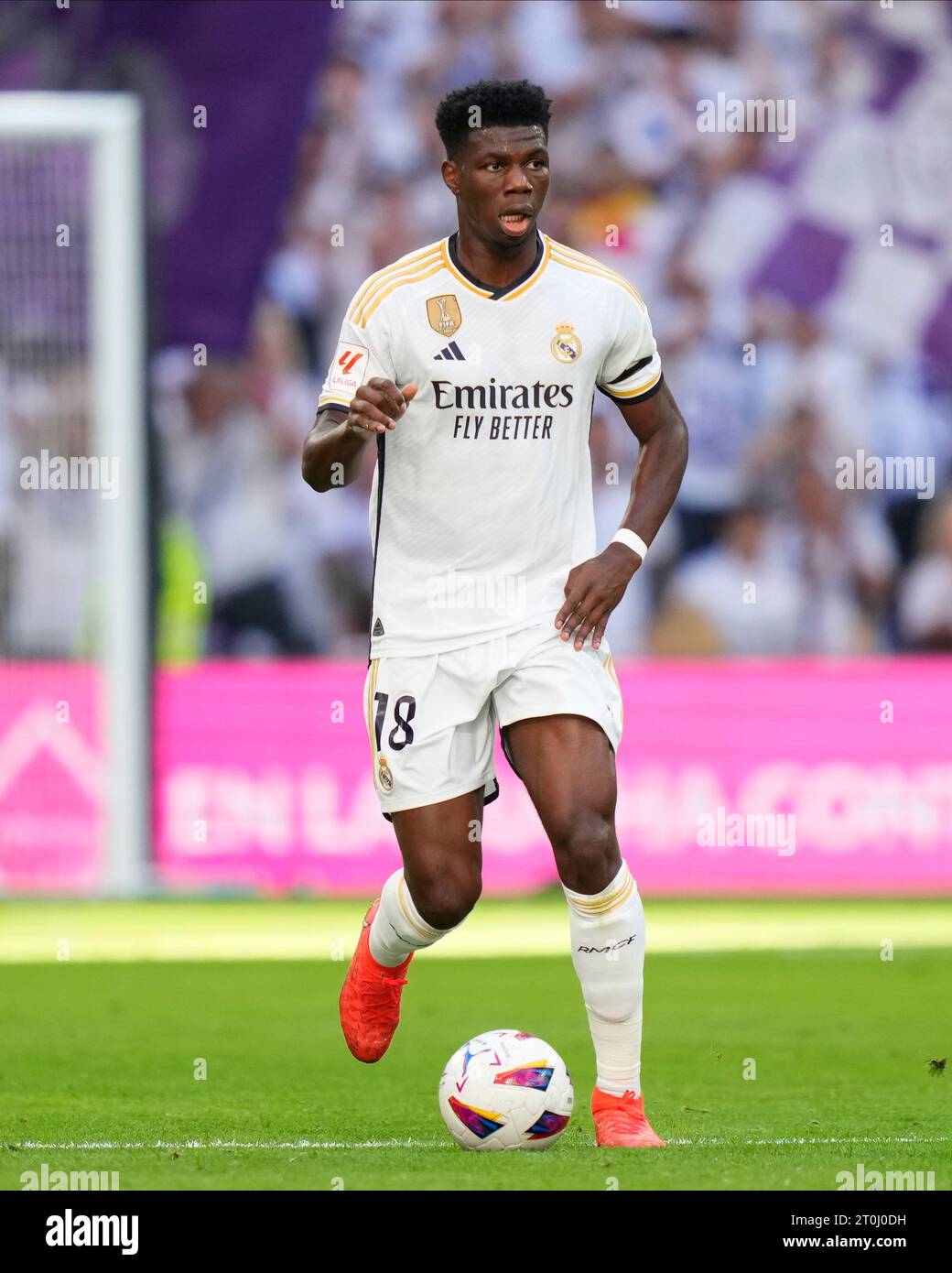 Madrid, Espagne. 07 octobre 2023. Aurelien Tchouameni du Real Madrid CF lors du match de la Liga entre le Real Madrid et le CA Osasuna a joué au stade Santiago Bernabeu le 7 octobre 2023 à Madrid, Espagne. (Photo de Cesar Cebolla/PRESSINPHOTO) crédit : PRESSINPHOTO SPORTS AGENCY/Alamy Live News Banque D'Images