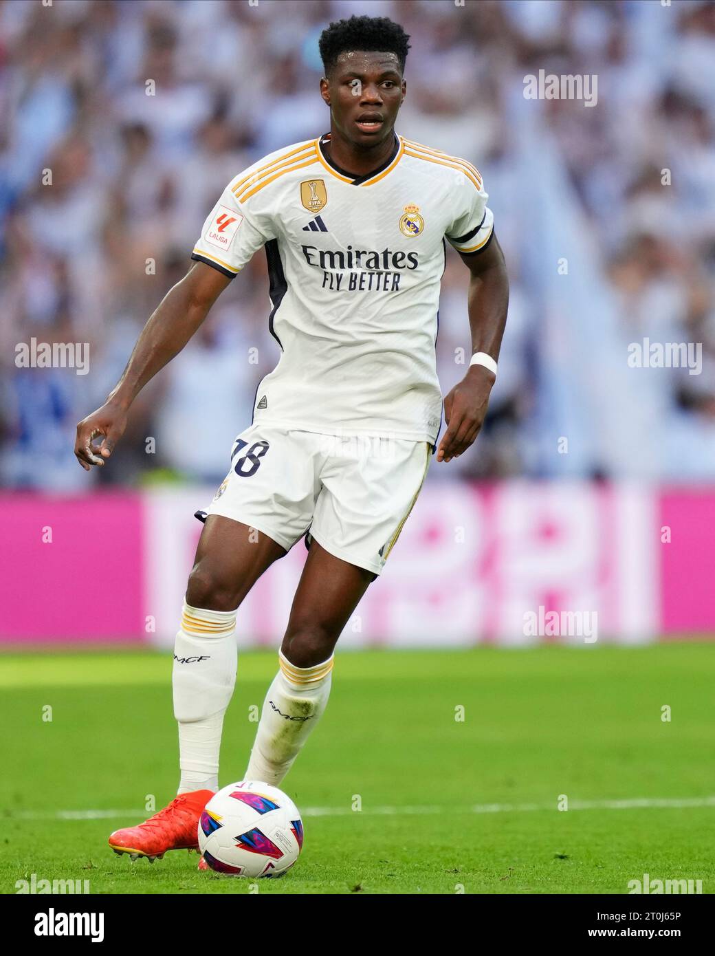 Madrid, Espagne. 07 octobre 2023. Aurelien Tchouameni du Real Madrid CF lors du match de la Liga entre le Real Madrid et le CA Osasuna a joué au stade Santiago Bernabeu le 7 octobre 2023 à Madrid, Espagne. (Photo de Cesar Cebolla/PRESSINPHOTO) crédit : PRESSINPHOTO SPORTS AGENCY/Alamy Live News Banque D'Images