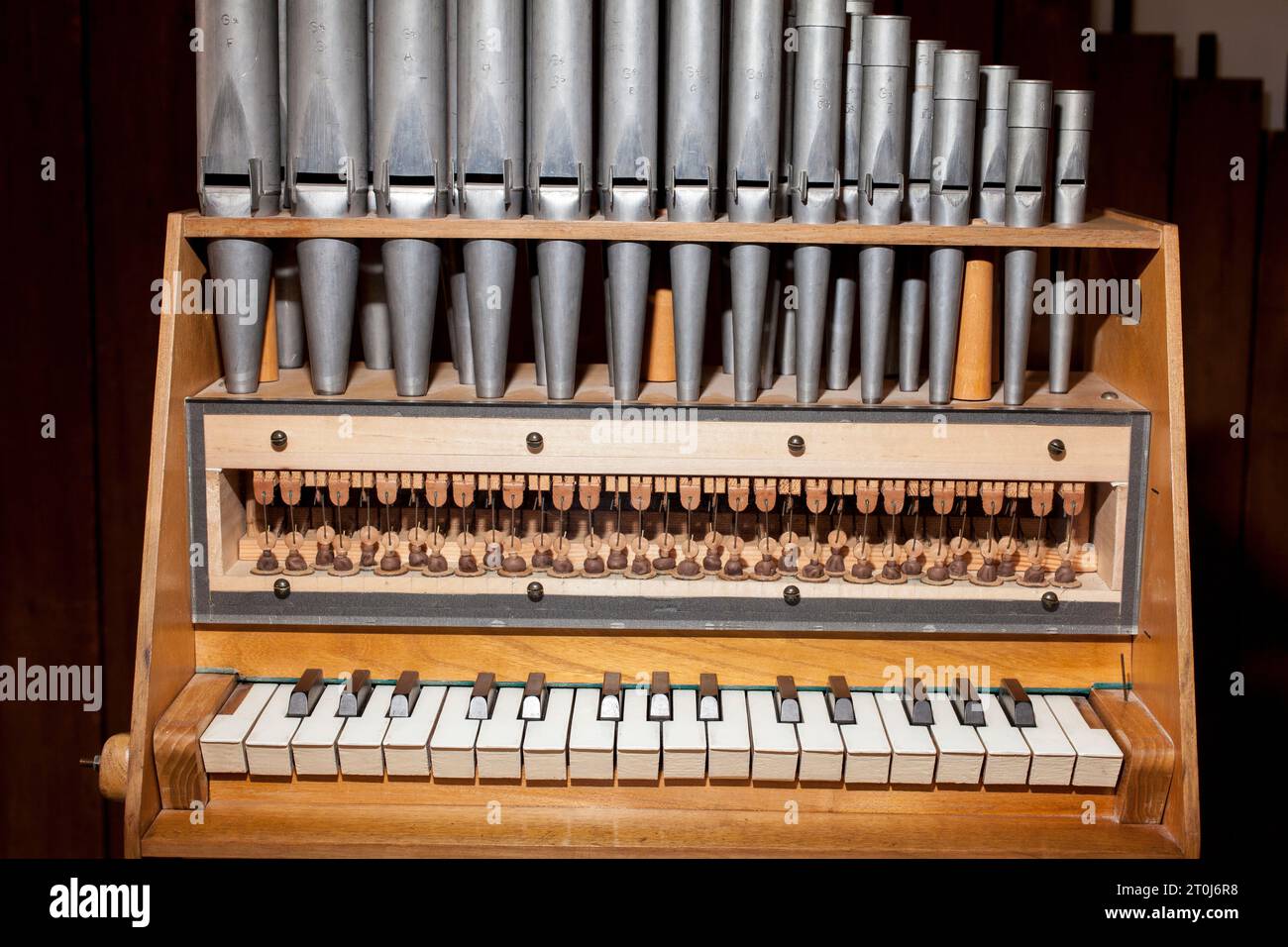Un orgue portatif, Organ Museum Borgentreich, district de Höxter, Rhénanie du Nord-Westphalie, Allemagne, Europe Banque D'Images