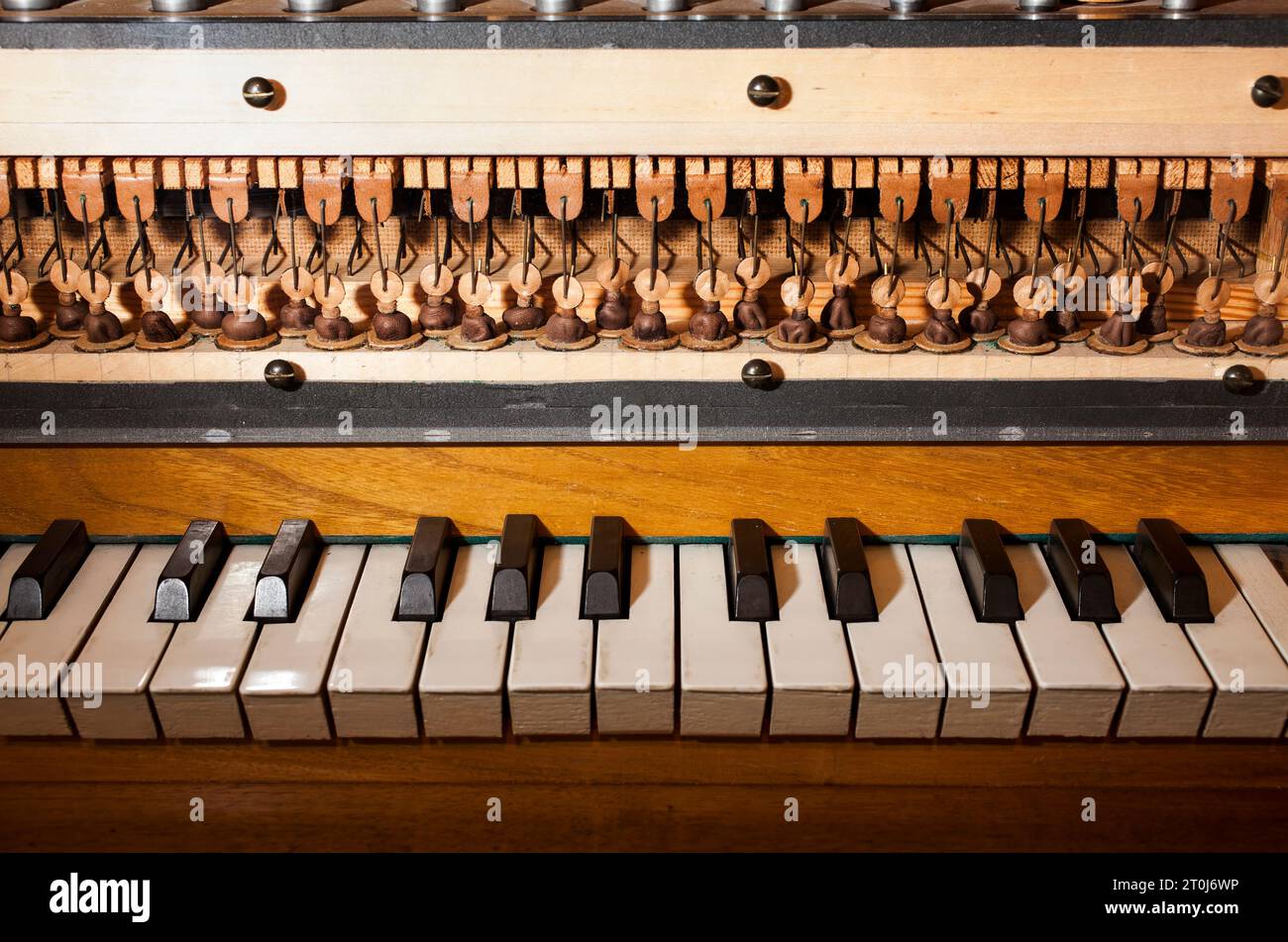 Détail d'un orgue portatif, Musée d'orgue Borgentreich, district de Höxter, Rhénanie du Nord-Westphalie, Allemagne, Europe Banque D'Images
