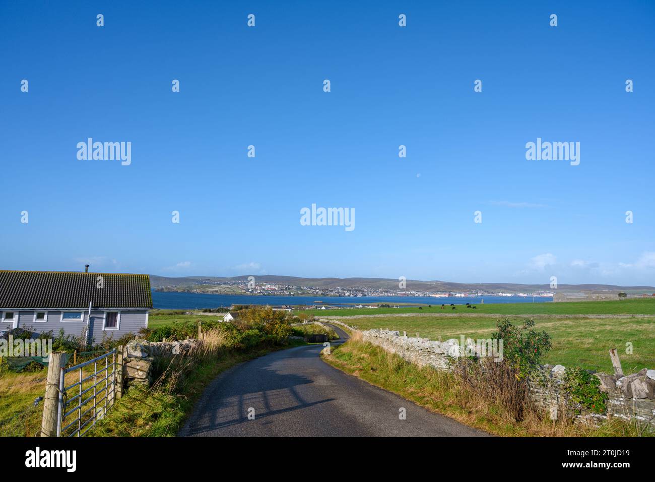 Vue vers Mainland et Lerwick, Bressay, Shetland, Écosse, Royaume-Uni Banque D'Images