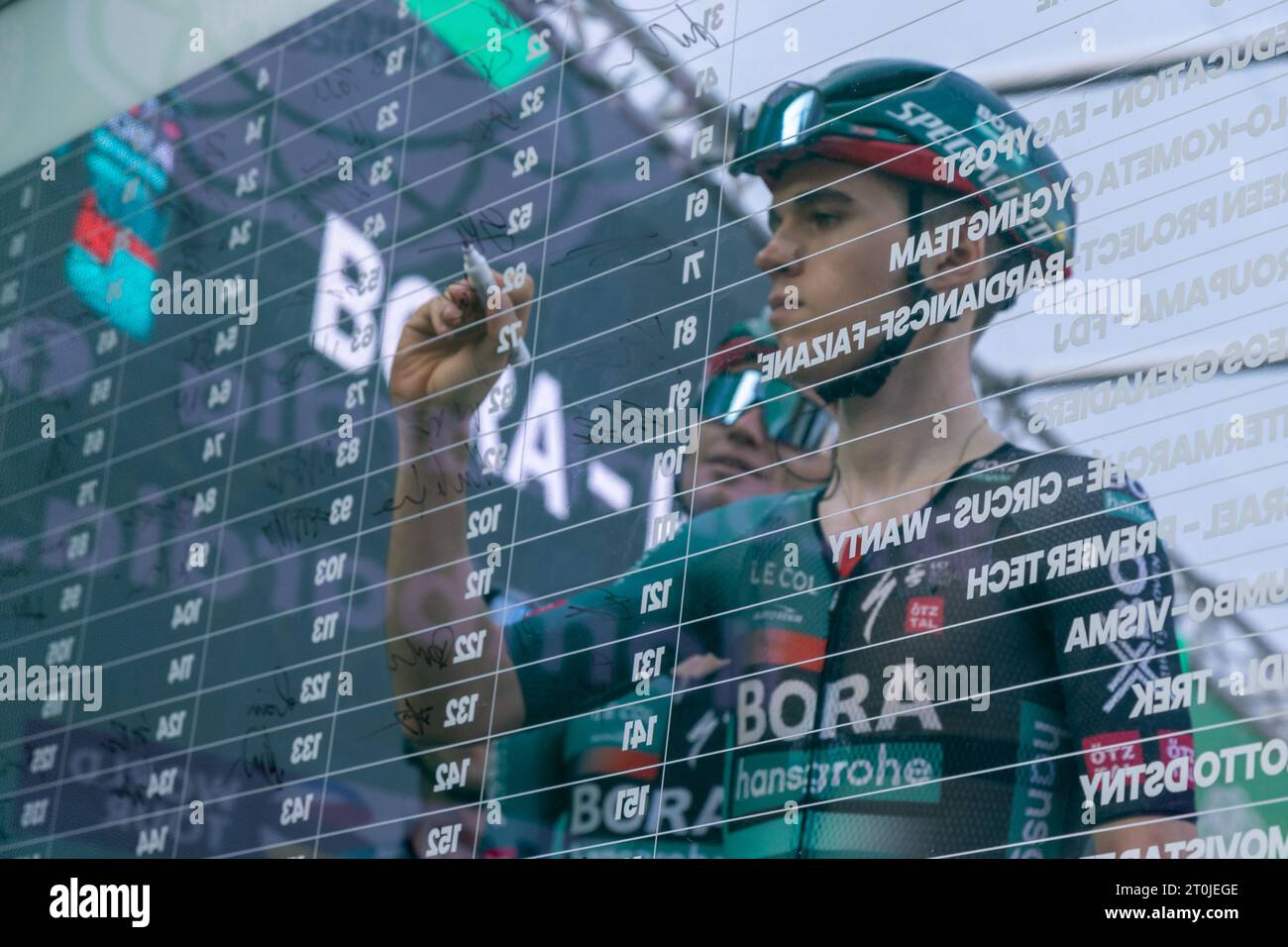 Como, Italie. 07 octobre 2023. Aleotti Giovanni de BORA - HANSGROHE Team pendant 2023 Giro di Lombardia, course de cyclisme de rue à Côme, Italie, octobre 07 2023 crédit : Agence de photo indépendante/Alamy Live News Banque D'Images