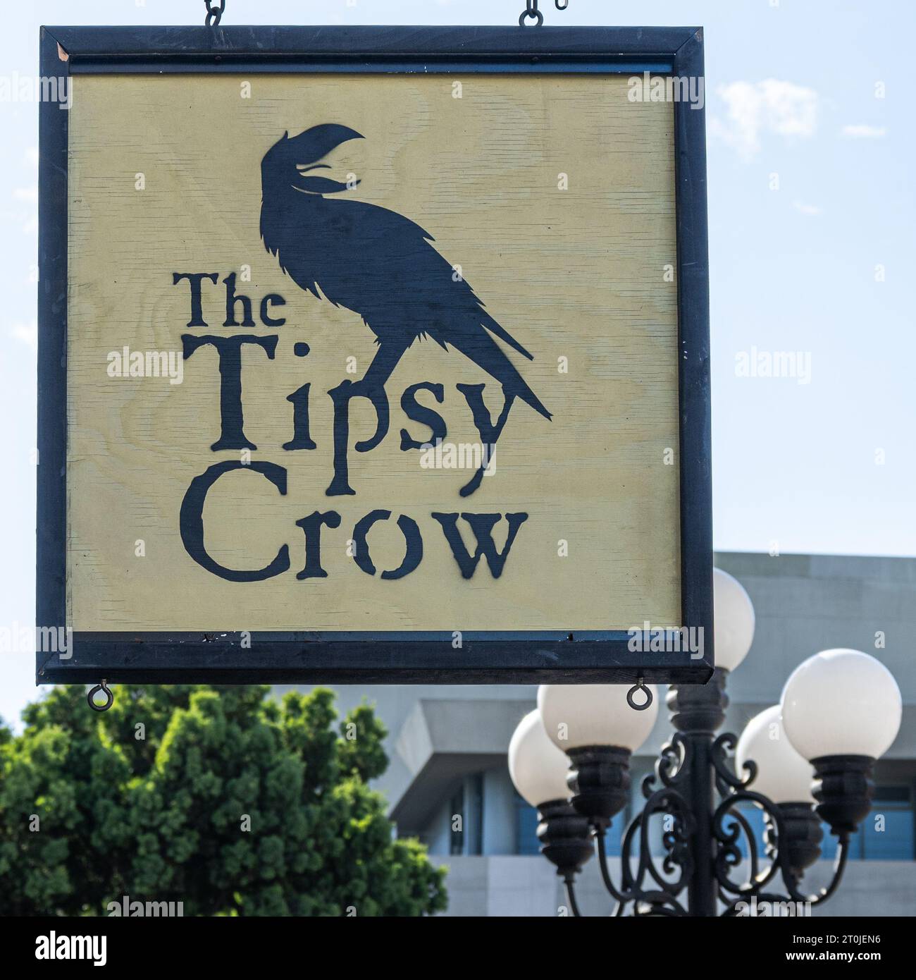 Signe pour le bar et club The Tipsy Crow, San Diego, Californie Banque D'Images