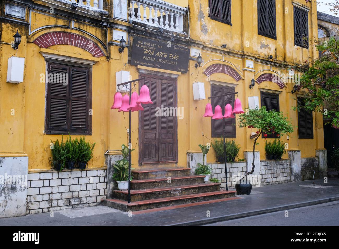 Hoi an, Vietnam. Restaurant dans Colonial Era Building. Banque D'Images