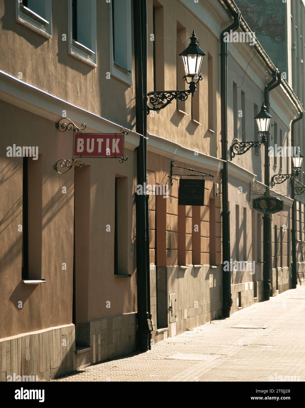 Scène de rue dans la vieille ville de Zamość, Pologne Banque D'Images