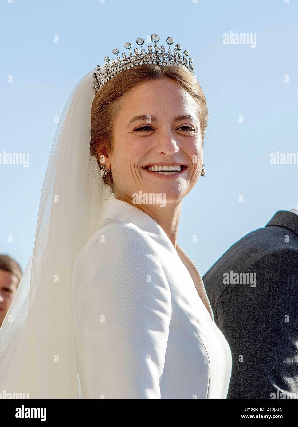 Mafra, Portugal. 07 octobre 2023. La princesse Maria Francisca de Braganza part au Basílica Palacio de Mafra, le 07 octobre 2023, après son mariage crédit : Albert Nieboer/Netherlands OUT/point de vue OUT/dpa/Alamy Live News Banque D'Images