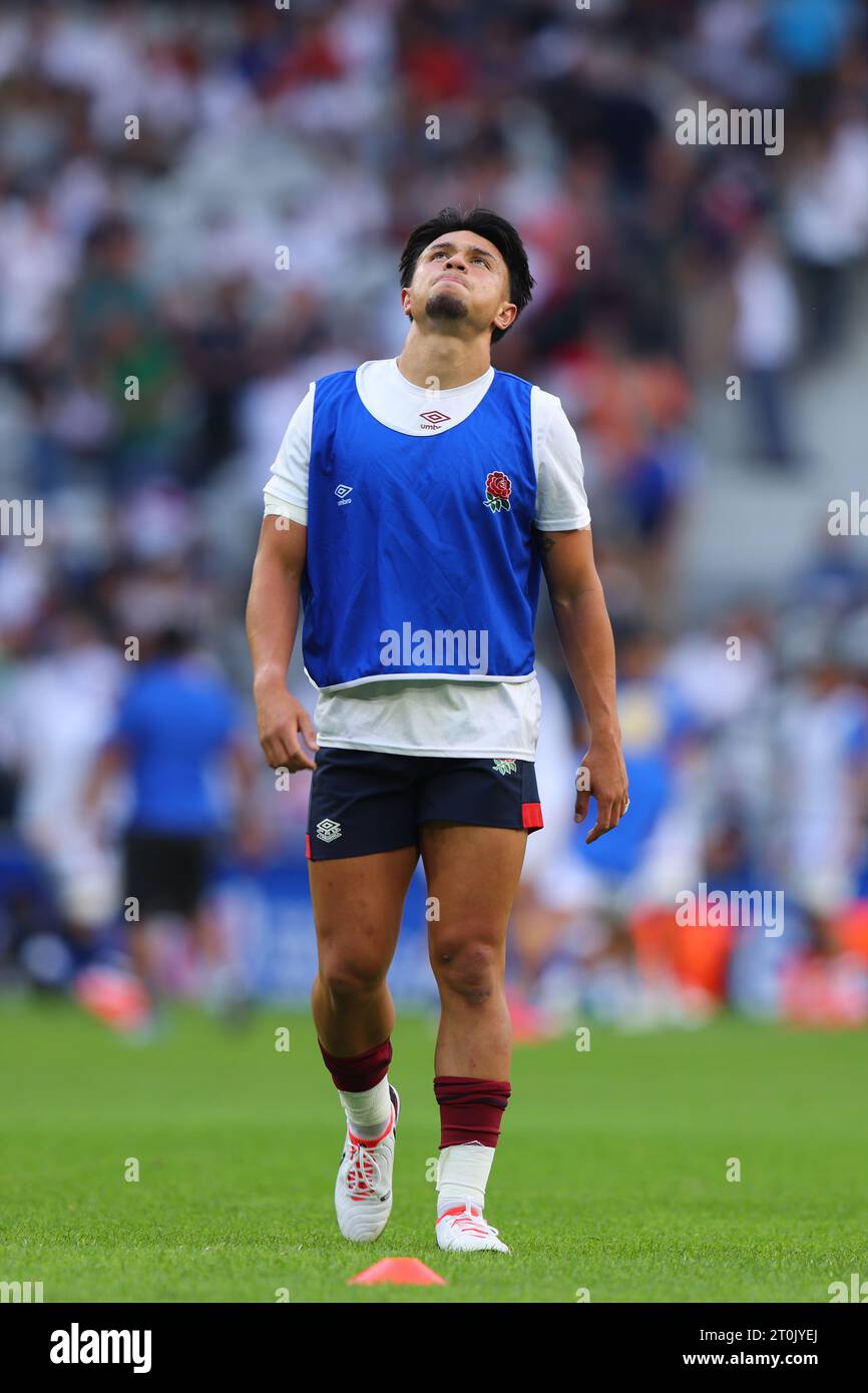 Lille, France. 7 octobre 2023. Marcus Smith d'Angleterre avant le match de la coupe du monde de rugby 2023 au Stade Pierre Mauroy, Lille. Le crédit photo devrait être : Paul Thomas/Sportimage crédit : Sportimage Ltd/Alamy Live News Banque D'Images
