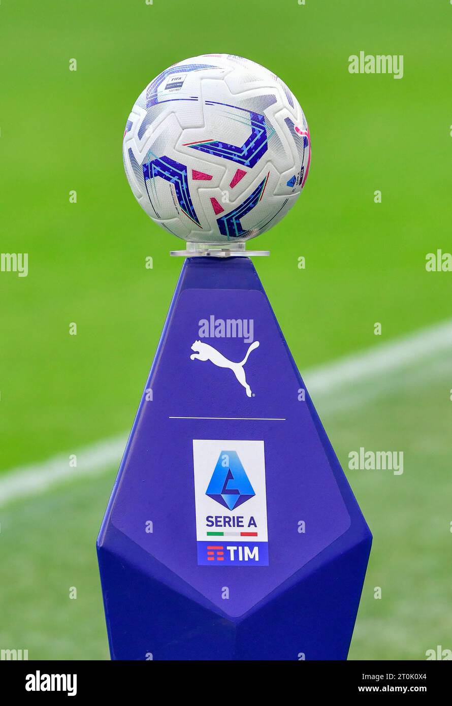 Milan, Italie. 07 octobre 2023. Le ballon de match de Puma est prêt pour le match de Serie A entre l'Inter et Bologne à Giuseppe Meazza à Milan. (Crédit photo : Gonzales photo/Alamy Live News Banque D'Images