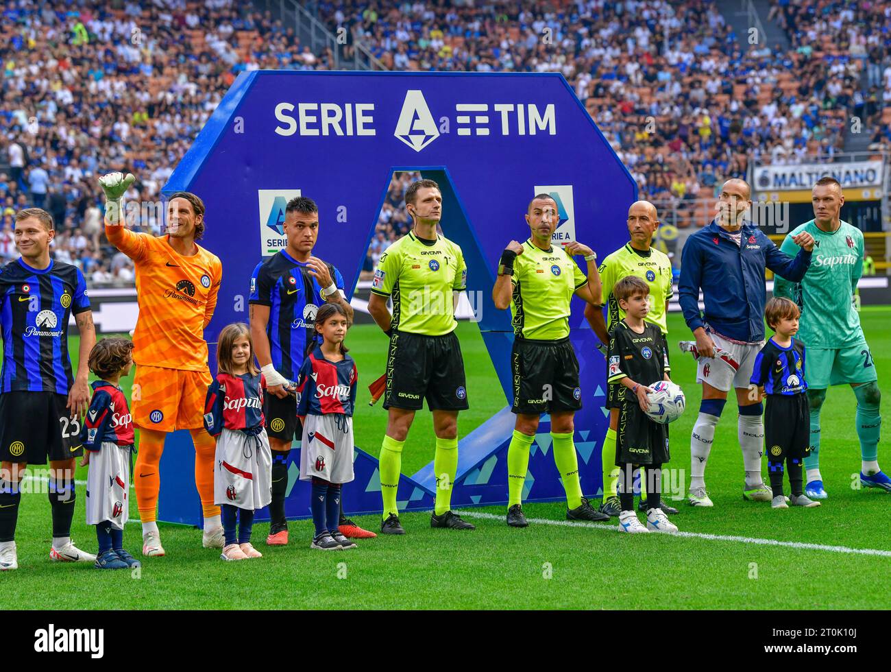 Milan, Italie. 07 octobre 2023. Arbitre Marco Guida vu lors du match de Serie A entre l'Inter et Bologne à Giuseppe Meazza à Milan. (Crédit photo : Gonzales photo/Alamy Live News Banque D'Images