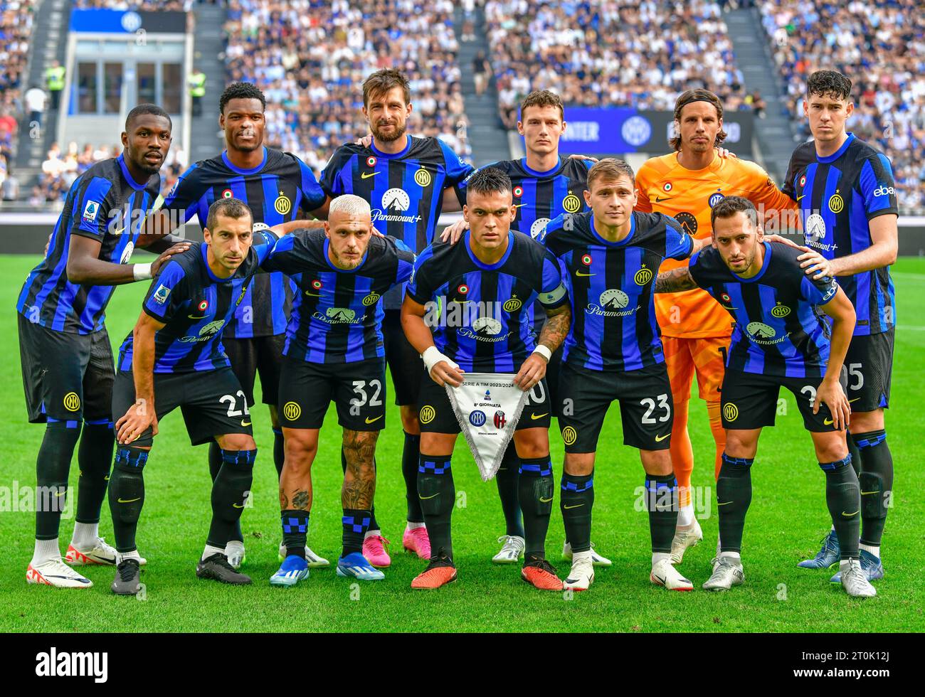 Milan, Italie. 07 octobre 2023. Le départ-11 de l'Inter pour le match de Serie A entre l'Inter et Bologne à Giuseppe Meazza à Milan. (Crédit photo : Gonzales photo/Alamy Live News Banque D'Images
