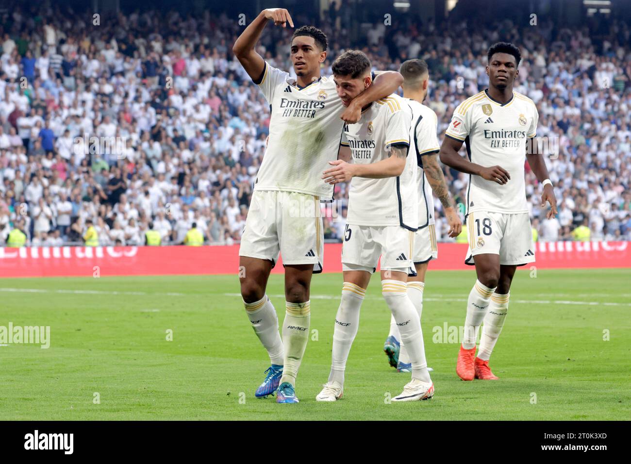 Madrid, Espagne. 07 octobre 2023. Jude Bellingham du Real Madrid CF lors du match de Liga entre le Real Madrid et le CA Osasuna a joué au stade Santiago Bernabeu le 7 octobre 2023 à Madrid, Espagne. (Photo de Cesar Cebolla/PRESSINPHOTO) crédit : PRESSINPHOTO SPORTS AGENCY/Alamy Live News Banque D'Images