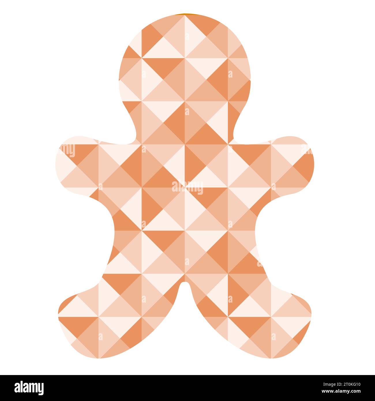 Silhouette de biscuit homme en pain d'épice avec motif de triangle géométrique à l'intérieur, illustration vectorielle Illustration de Vecteur