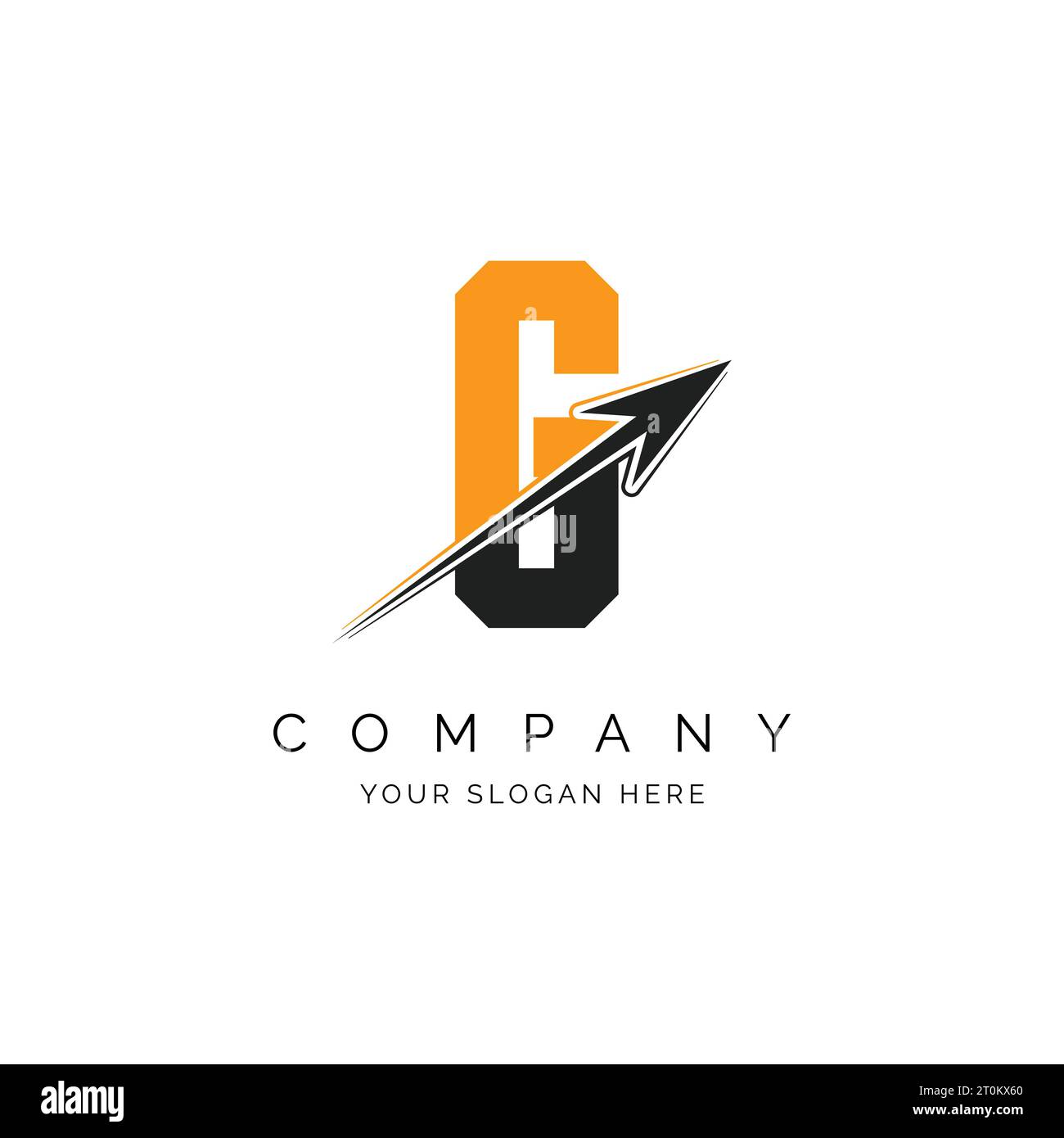 Illustration de modèle de lettre G avec logo flèche. G Alphabet concept Design icône de monogramme vectoriel moderne Illustration de Vecteur