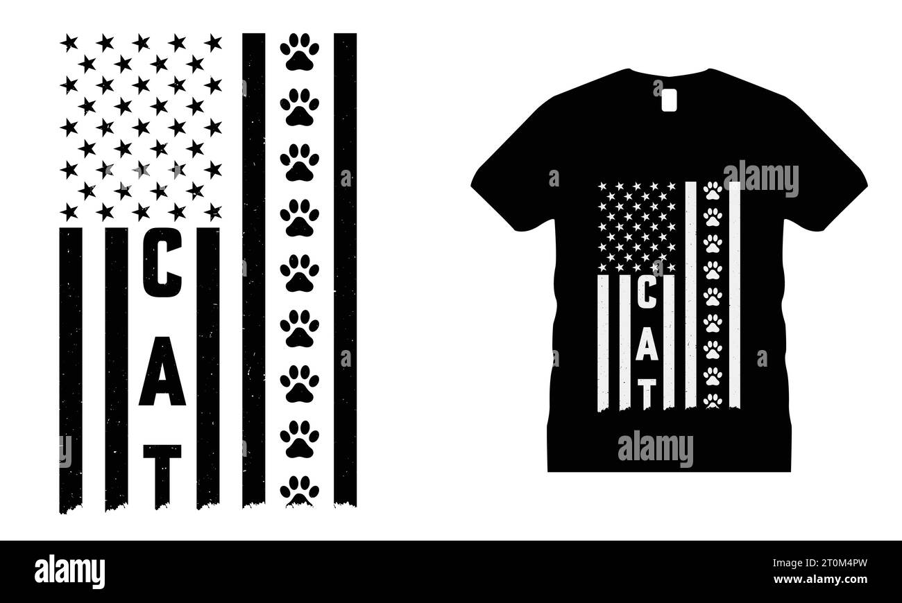 Typographie Funny Cute Cat Tshirt Design Graphic Retro Lover shirt cadeau pour hommes et femmes Illustration de Vecteur