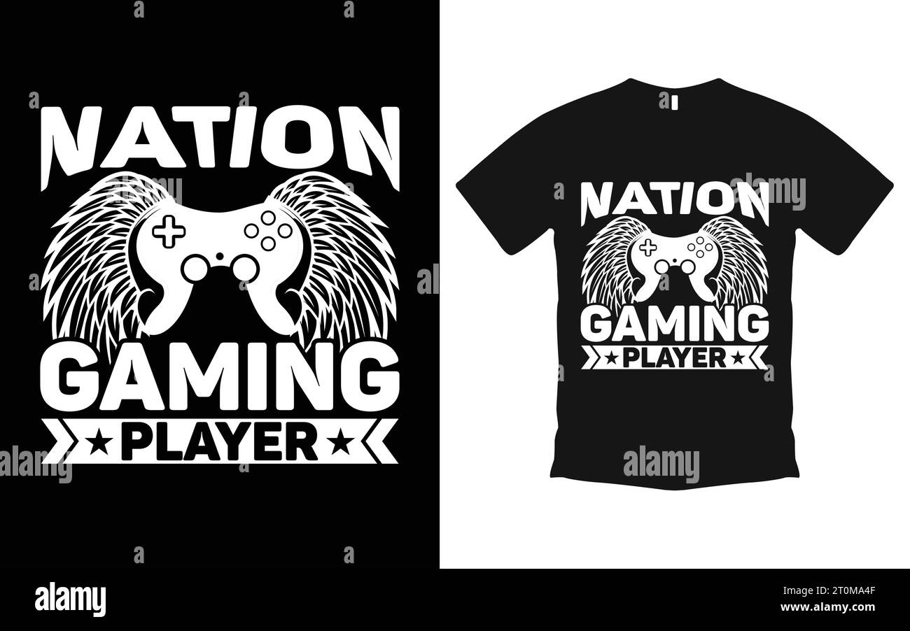 Video Game Tshirt Design Vector Graphic Controller Typography Chemise pour filles et garçons, T-shirt de jeu Illustration de Vecteur