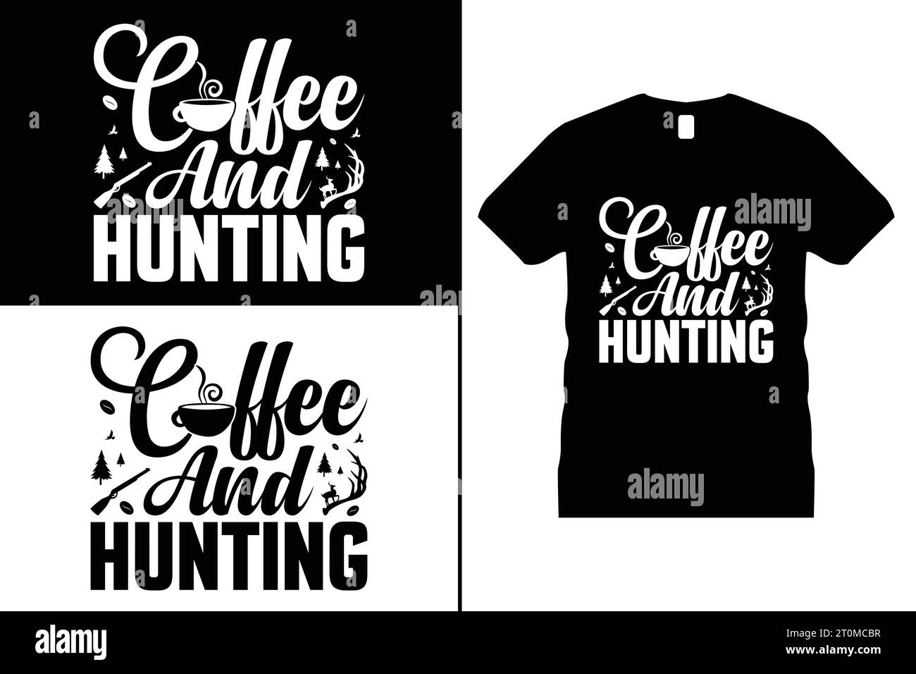 Funny Hunting Tshirt Design Deer Animal Gifts Chemises noires pour hommes femmes Illustration de Vecteur