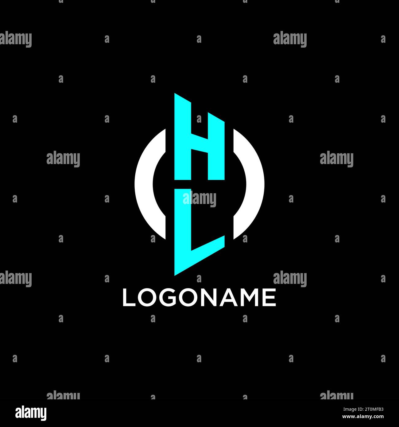Idées de conception de logo de monogramme de cercle HL Illustration de Vecteur