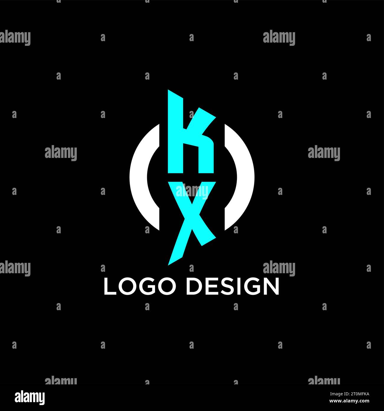 Idées de conception de logo de monogramme de cercle KX Illustration de Vecteur