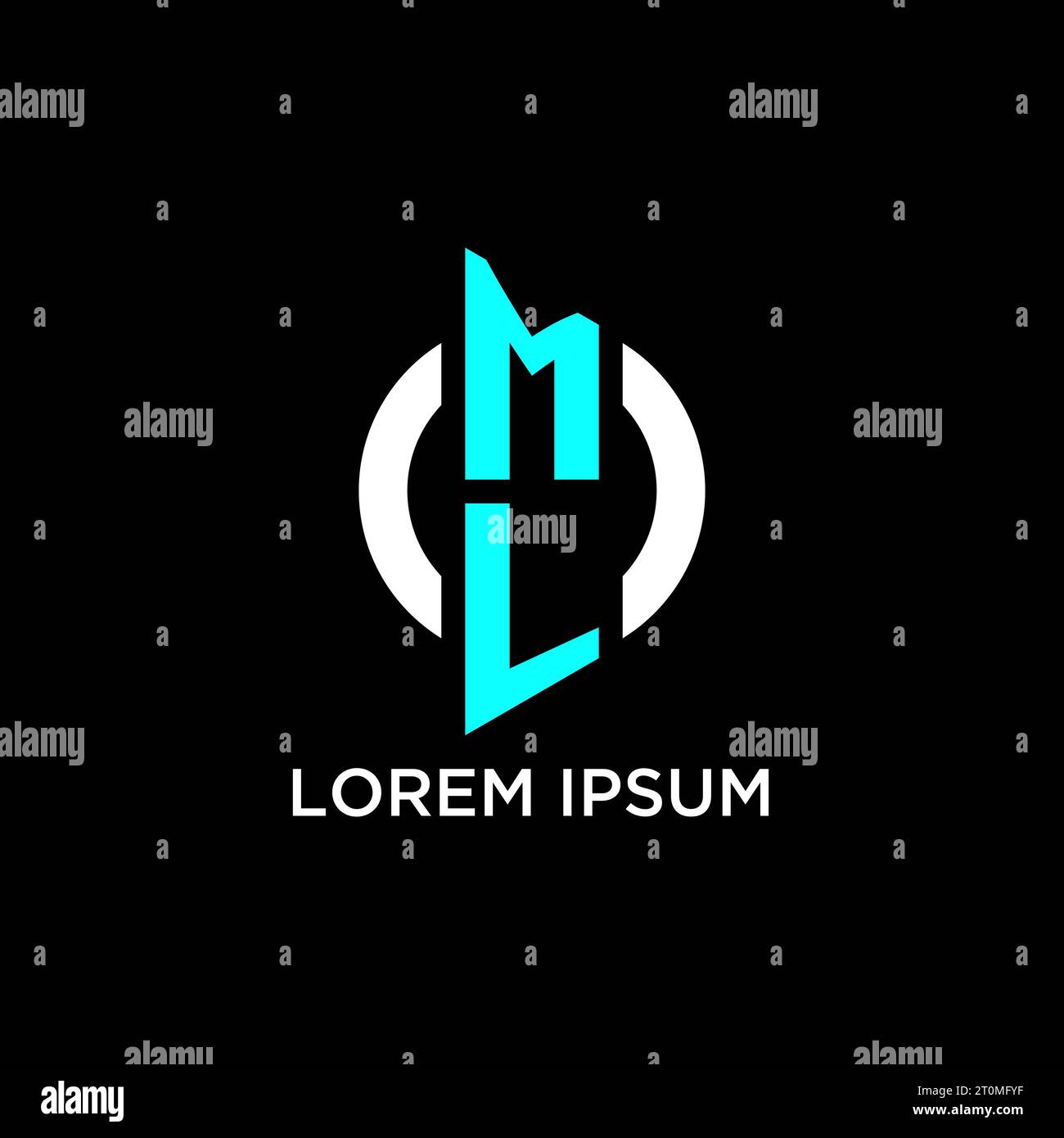 Idées de conception de logo de monogramme de cercle ML Illustration de Vecteur