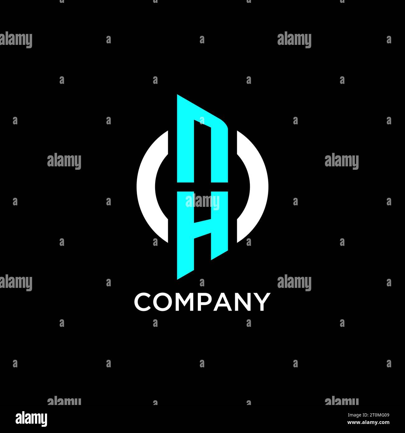 Idées de conception de logo de monogramme de cercle NH Illustration de Vecteur