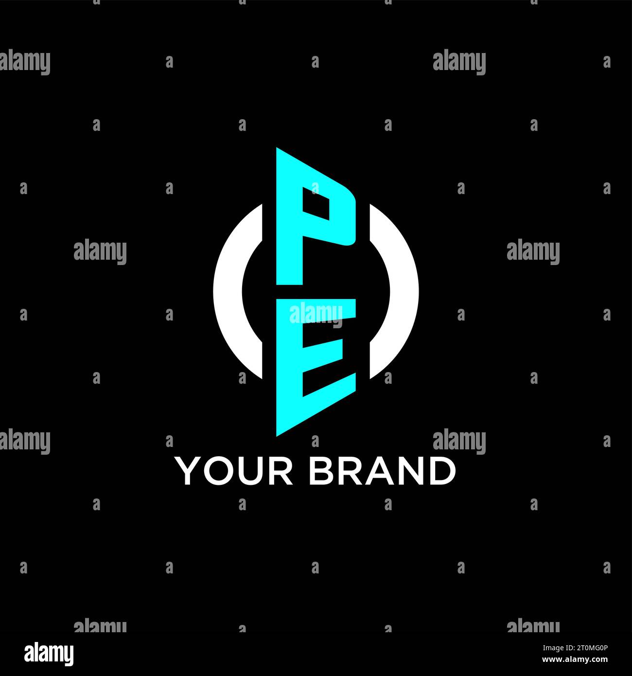 Idées de conception de logo de monogramme de cercle de PE Illustration de Vecteur