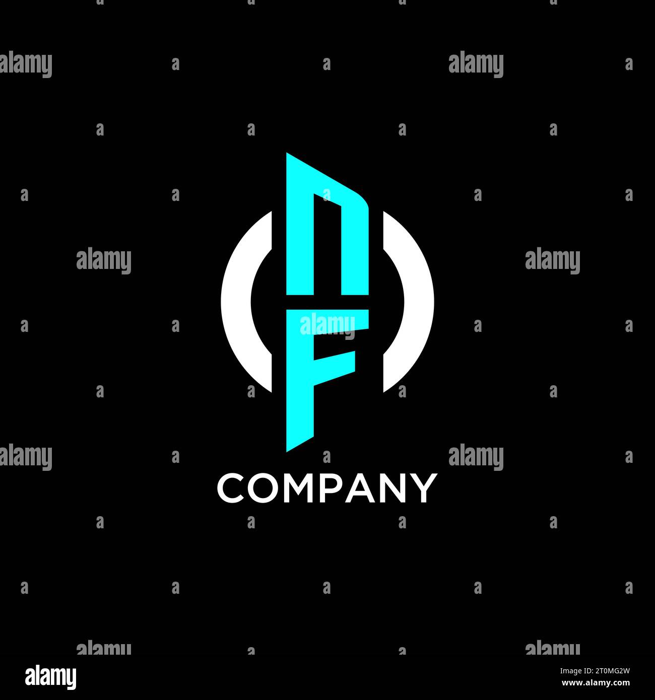 Idées de conception de logo de monogramme de cercle NF Illustration de Vecteur