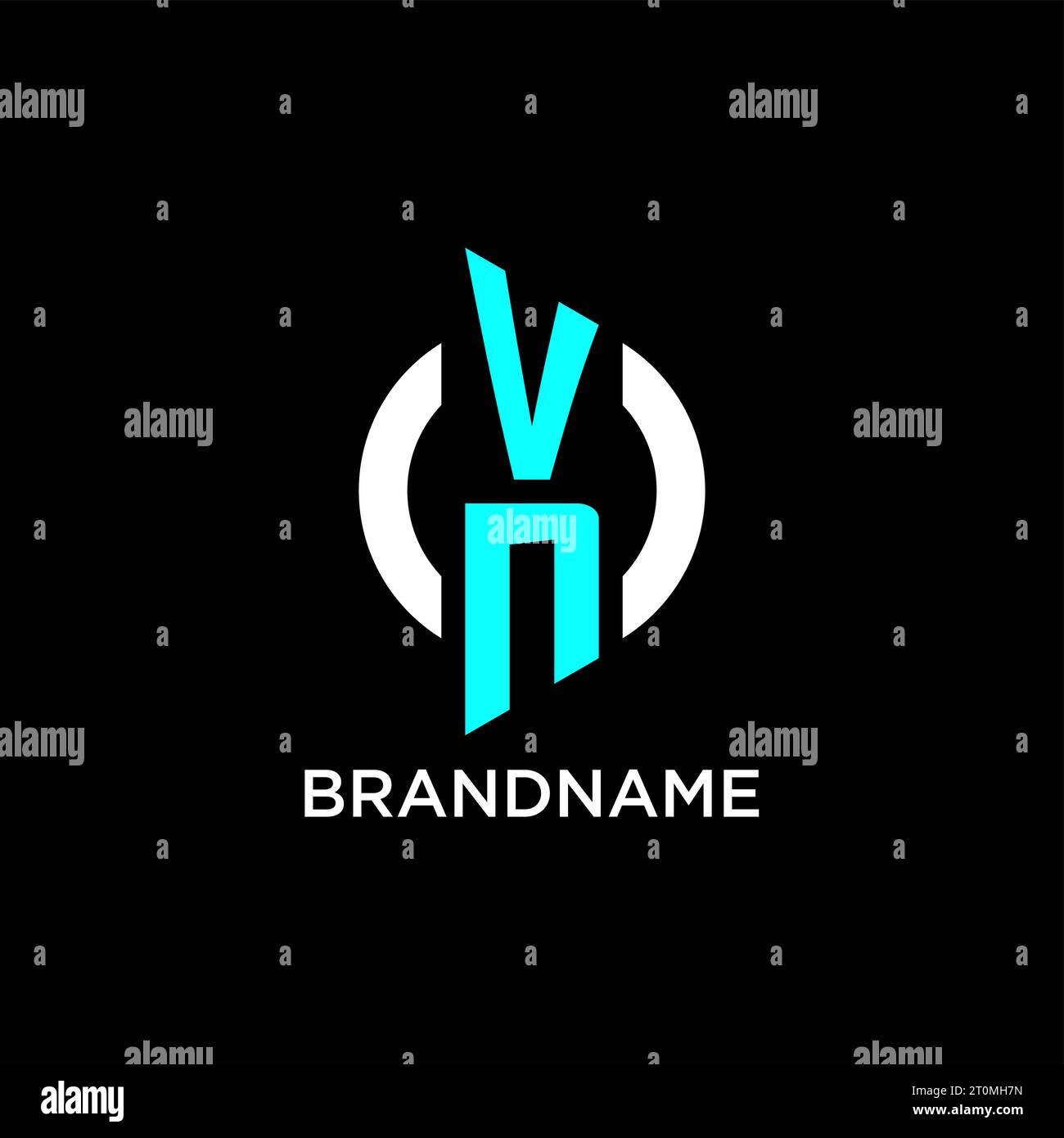 Idées de conception de logo de monogramme de cercle de VN Illustration de Vecteur