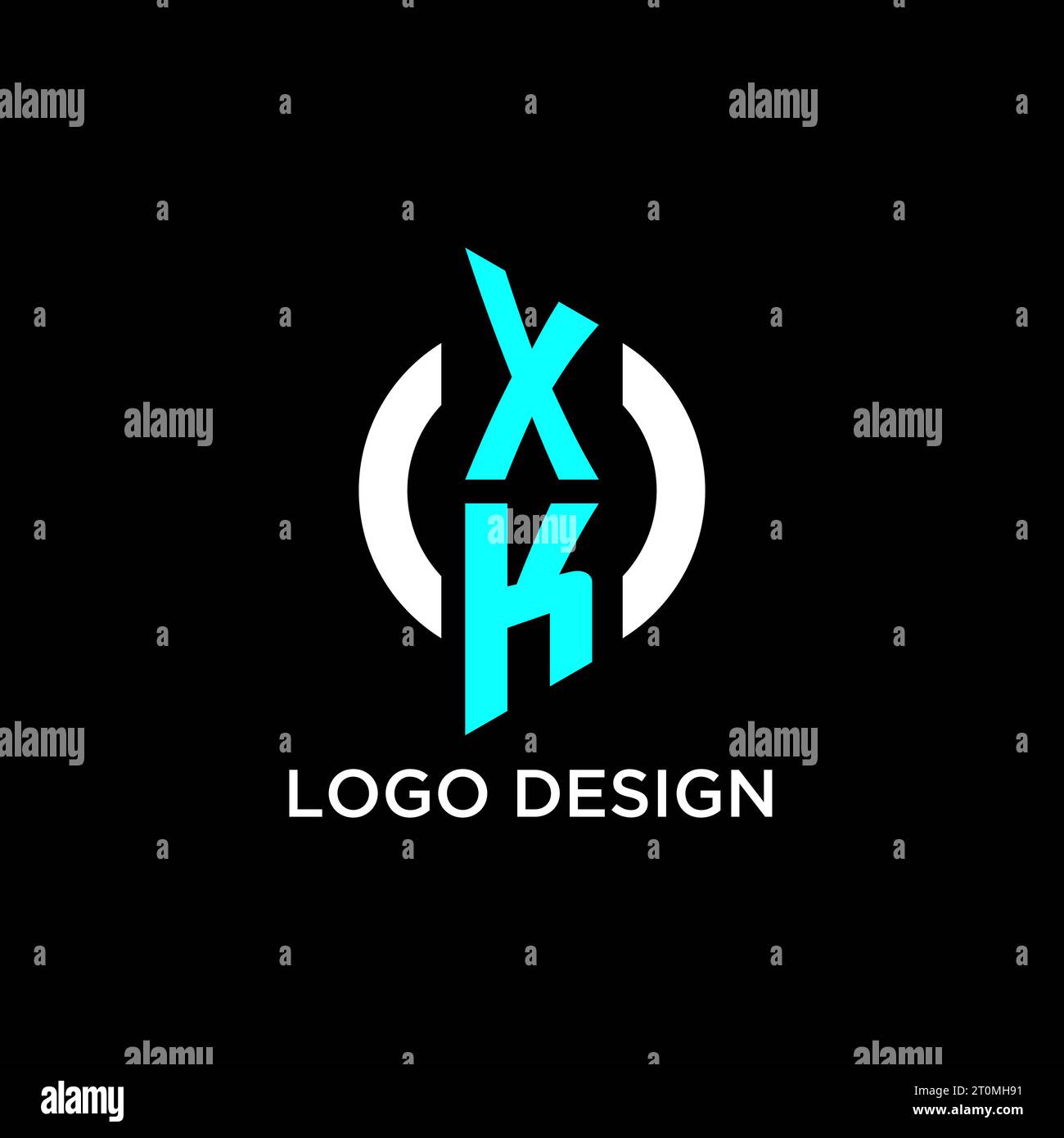 Idées de conception de logo de monogramme de cercle de XK Illustration de Vecteur