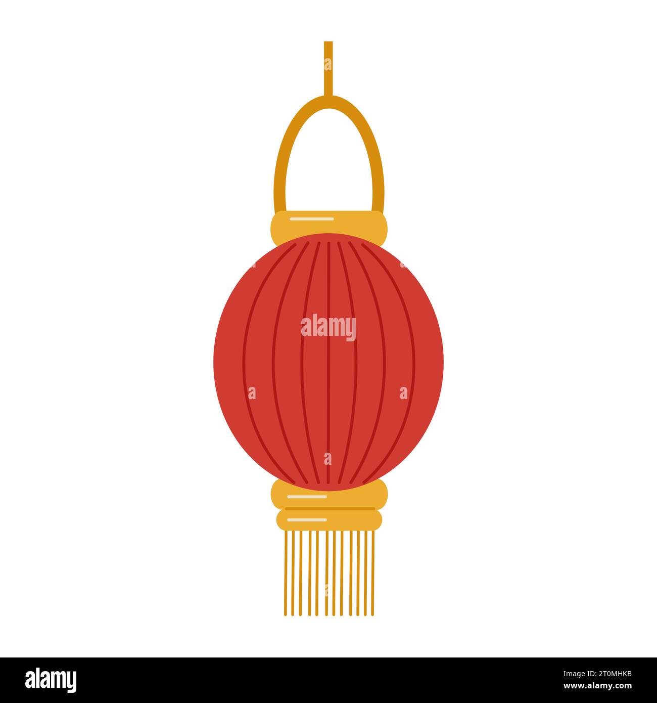 Lanterne chinoise festive. Rouge oblong avec frange. Concevez un flyer, bannière. Illustration vectorielle Illustration de Vecteur