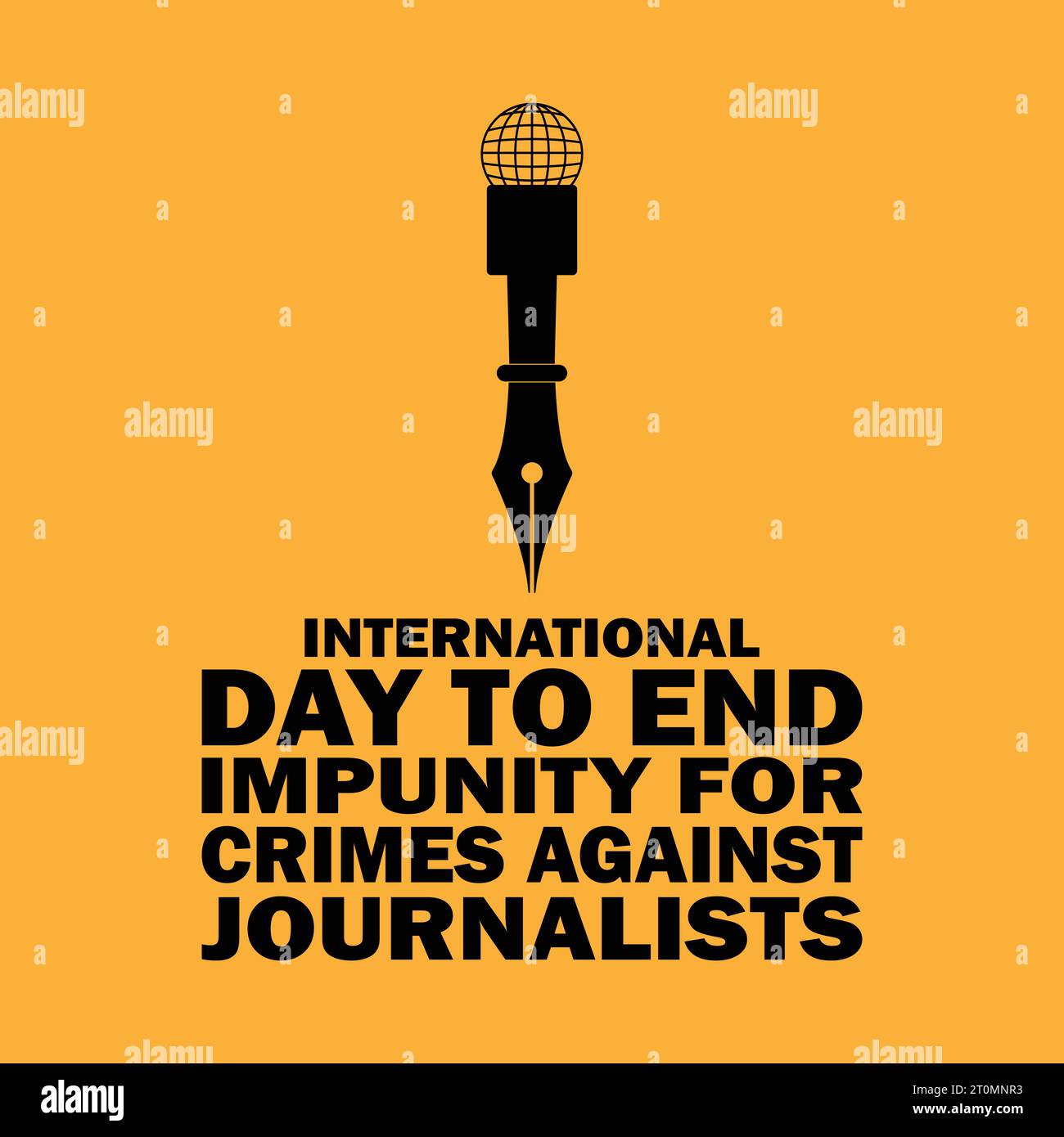 Journée internationale pour mettre fin à l'impunité pour les crimes contre les journalistes Vector Template Design Illustration. Convient pour carte de voeux, affiche et bannière Illustration de Vecteur
